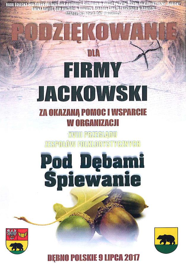 Podziękowanie 2017